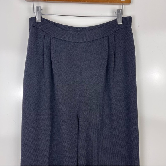 St. John Collection Santana Knit Pleated Wide Leg Pants High Rise Women's Size 8 - Picture 3 of 7